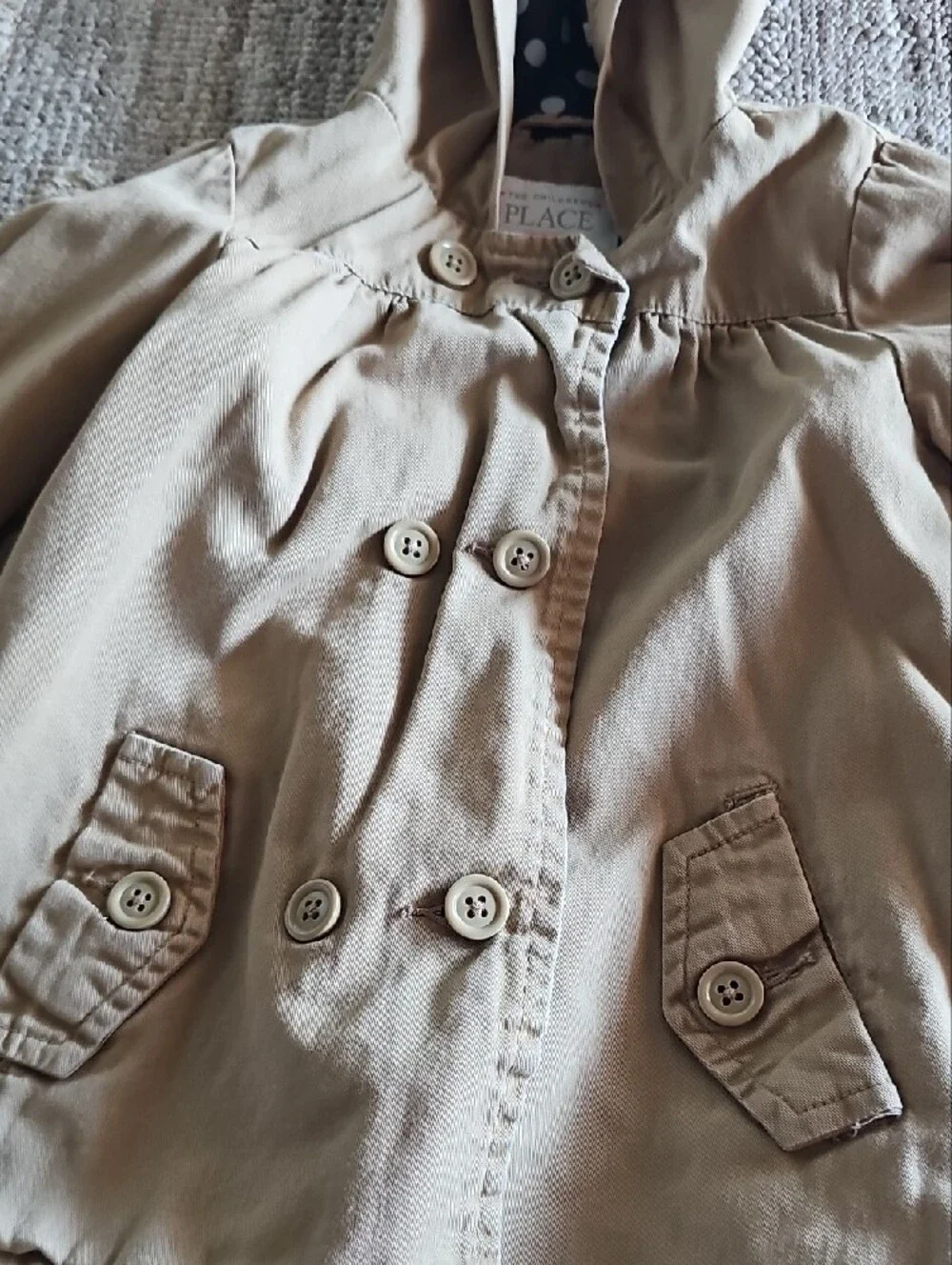 The Children's Place Beige Hooded Pea Coat for Kids